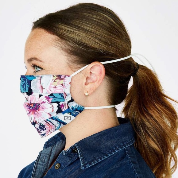 Vera Bradley Pleated Mask - Petite Neon Blooms - Picture 6 of 8